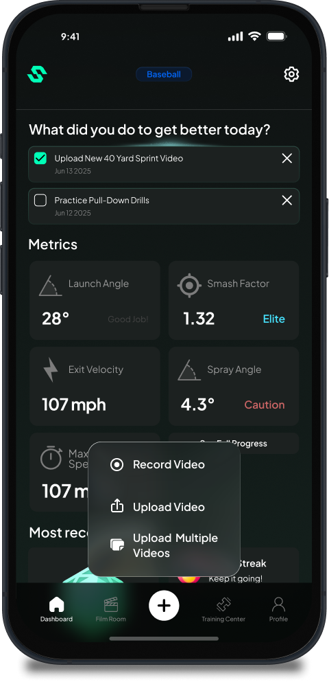 sportFX mobile app frame